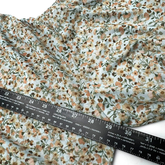 LANE BRYANT Women 26/28 3x Blue Pink Ditsy Floral Peasant Top Lightweight Strech - Picture 7 of 9